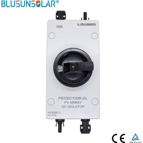 1 pcs/lot High performance Solar Electrical DC Isolator Switch with 2 pairs Solar Connectors for Solar Power System