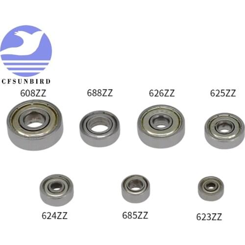 10pcs Double Shielded Miniature High-carbon Steel Single Row 608ZZ 105ZZ 623ZZ 624ZZ 625ZZ 685ZZ 603ZZ 604ZZ Ball Bearing