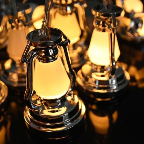 10 LEDs Ramadan Decoration Plastic Lantern Light String Garlands Eid Mubarak Kareem Decor Gift Islamic Festival Party Supplies