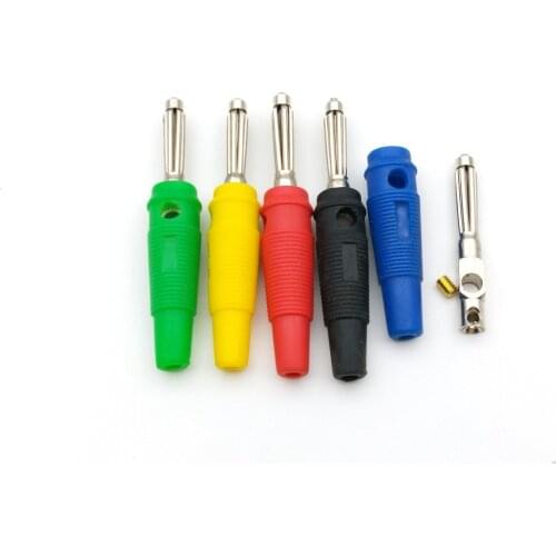 100pcs high quality 5 Color copper Banana Plug FOR Audio Speaker