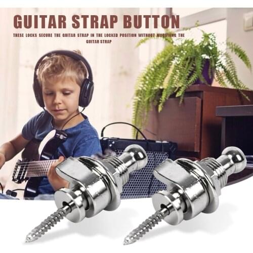 2pcs Electric Guitar Strap Lock Button Anti-slip Musical Instruments Belt Nails Delicate Texture Guitar Strap Lock Button