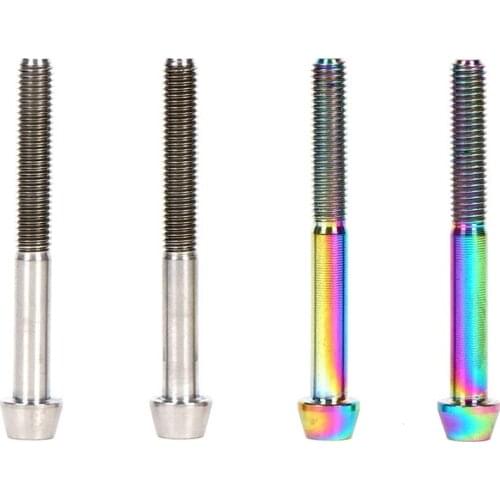 2pcs mountain bike titanium screw Seatpost Titanium Bolts M5x45mm