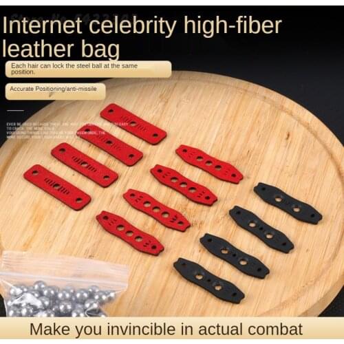 20pcs Outdoor Catapults Cow Leather Slingshot Pouches Bands With Center Hole Hunting Slingshots Bow Accessories Sports New
