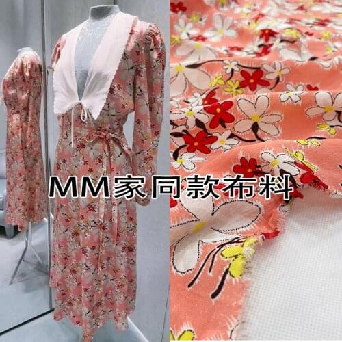 2021 European and American haute couture fabrics 3-color flower digital printing summer viscose dress fabric