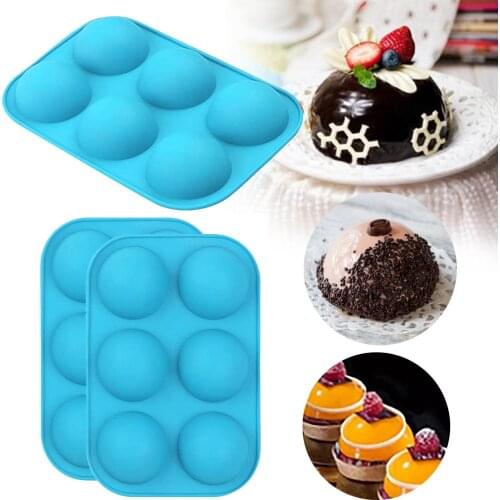 3pcs 6 Hole Silicone Baking Mold for Baking 3D Bakeware Chocolate Half Ball Sphere Mold Cupcake Cake DIY Muffin Kitchen Tools