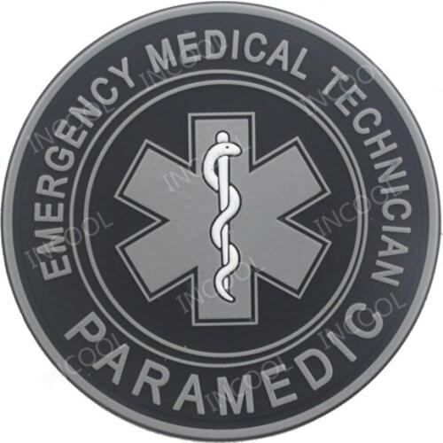 3D PVC Patch EMT Emergency Medical Star of Life Military Patch Tactical Badges Hook Rubber Patches Drop Shipping
