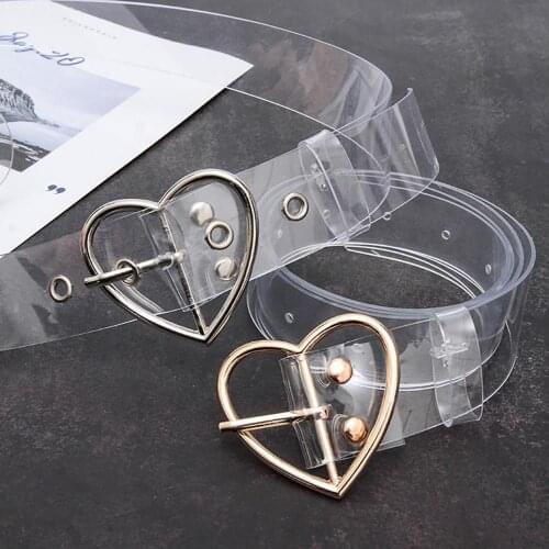 40% Dropshipping!!Waistband Transparent Unfading Women Adjustable Square Circle Shaped Buckle Belts for School