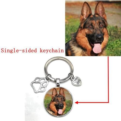 Custom DIY Dog Photo Keychain I Love Dog Glass Pendant Mini Heart Shape Keychain Car Key Gift Souvenir for Boys and Girls