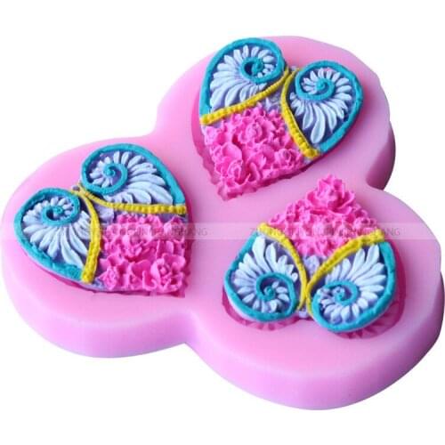 Fondant Heart Shape Cake Decorative Silicone Mold Cookie Chocolate Mould Candy Cake Pudding Muffin Molds DIY Baking Tools