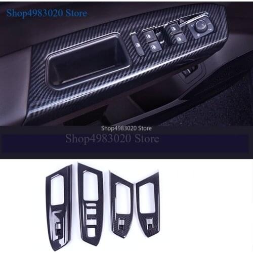 For Teramont Atlas 2017 2018 ABS Carbon fiber Car Interior Door Window Lift Switch Button Cover Trim Car Styling accessorie 4pcs