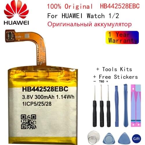 HB442528EBC Original Hua wei Battery For Huawei Watch 1 300mAh New Authentic Replacement Batteries Bateria