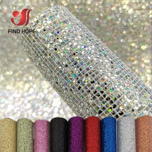 Crystal Plaid Glitter Solid Color Faux Synthetic PU Leather Fabric DIY Sewing Handmade Bow Bag Craft Decor Material Sheets