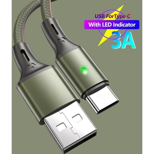 3A Fast Charging Type C USB Cable For Xiaomi Samsung Type C Mobile Phone Charging Wire Cord For iPhone 11 12 Pro X USB C Cable