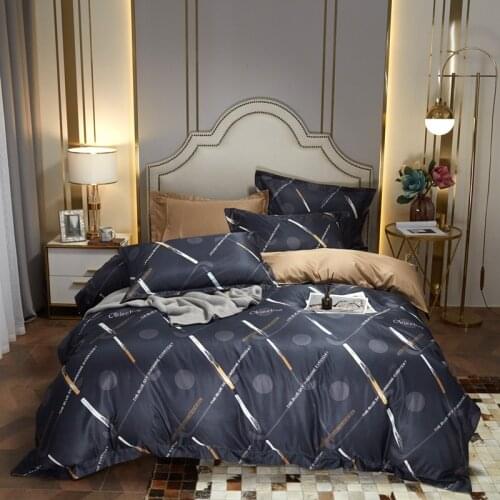 KOTUDEN Soft Washed Slik Bedding Set 4pcs duvet cover set Luxury High Quality bedding Home Textile bed sheet set