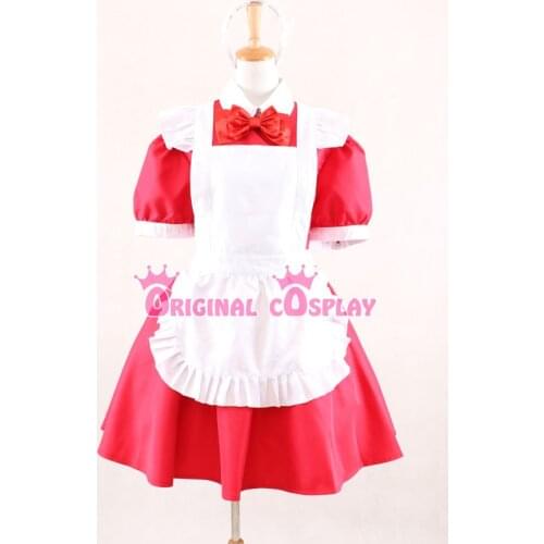 Sissy Maid Cotton Lockable Dress Uniform Cosplay Costume