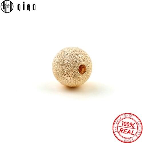1PCS 4-8mm gold filled round beads Exquisite frosted gold filled Loose Spacer Beads for Bracelet Necklace DIY Jewelry Making
