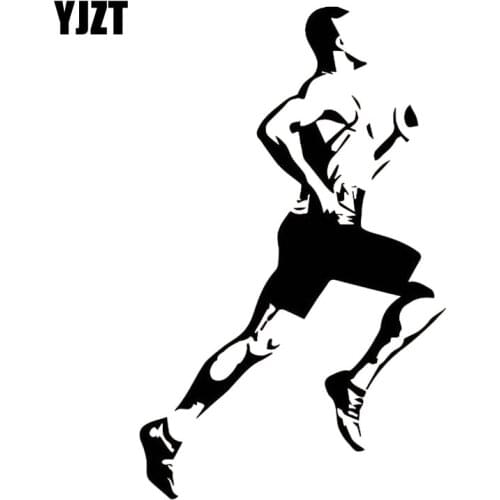 YJZT 10.9CM*18CM Runner Athlete Athletics Healthy Motivation Car Accessories Decals Stickers Black/Silver C31-0112