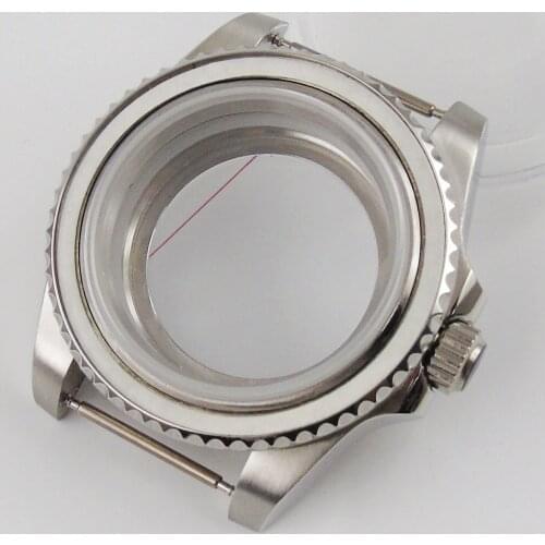 New 40mm steel polished stainless case sapphire hardened mineral glass fit for 2836 Miyota 8215 movement Watch Case