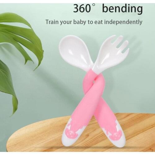 New Baby Kids Gadget Baby Cutlery Childrens Tableware Cutlery Baby Food Feeding Spoon Fork Three Styles Optional Childrens Ute