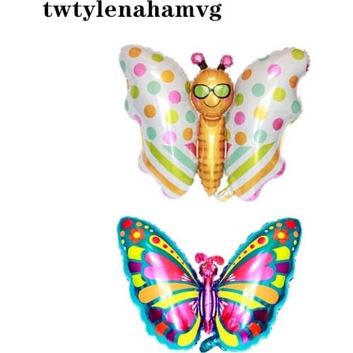 New colorful cartoon beautiful butterfly big foil inflatable balloon wedding Childrens Day birthday party insect decorated ball