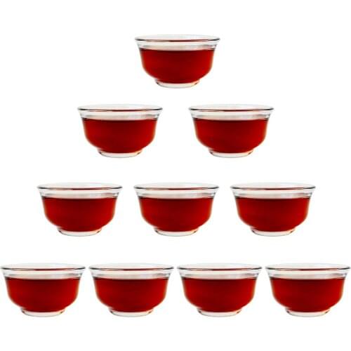 10Pcs/Set Clear cups 40ML Borosilicate Insulated Glass kung Fu Tea ware for Drinking Tea Wine whisky Liquor Spirits Water