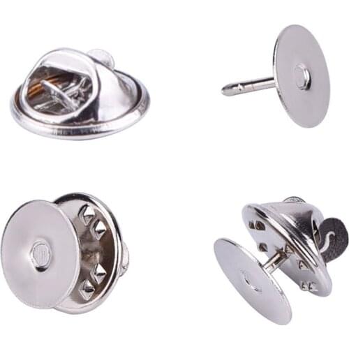 100 Pairs DIY jewelry making Tie Tacks Blank Pins with Clutch Back Gold and Silver