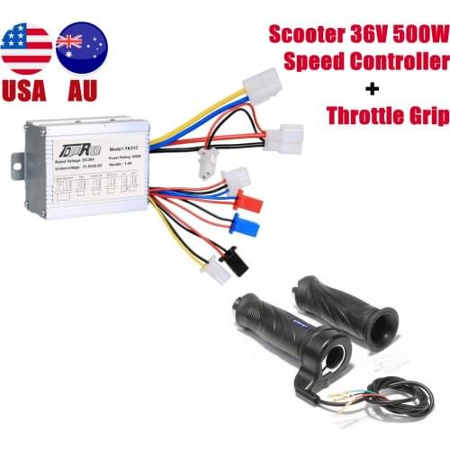 36V 500W Brush Motor Speed Controller Twist Throttle Grip Handlebar For Electric E-bike Scooter ATV