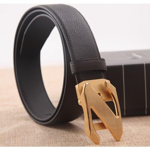 2021 New Letter Z Business Mens Belt High Quality leisure stainless steel Buckle Fashion Luxury cowhide leather Belt for men