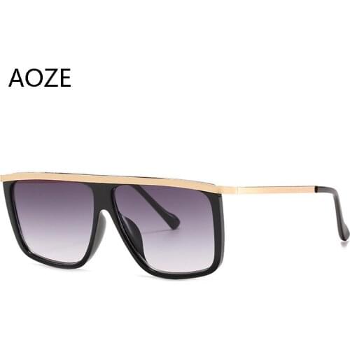 Large size square frame flat top new fashion sunglasses women retro sunglasses 400 women sunglasses