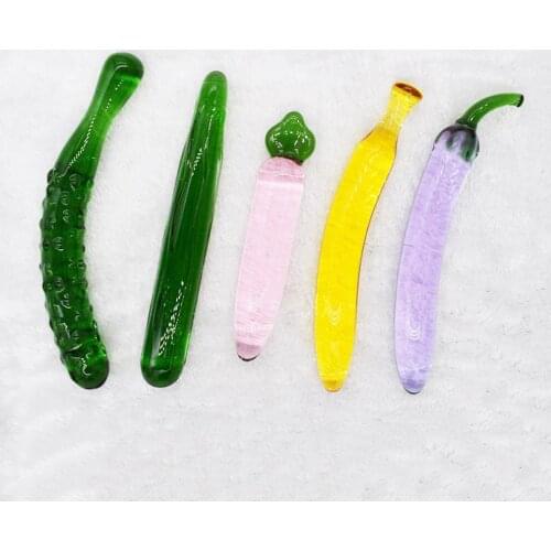Glass Anal Plug 5 Vegetables Style Long Butt Plug Glass Anal Dildos For Women Men Adult Anal Sex Toys Product