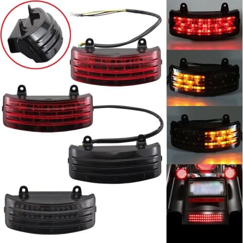 Motorcycle Rear Tri-Bar Fender LED Brake Tail Light Turn Signal Driving Light Fits For Harley Touring FLHX / FLTRX Street Glide
