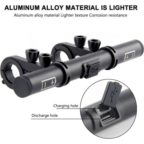 Bike Handlebar Extender USB Charging Power Bank Bicycle Lamp Flashlight Bracket Clamp Extension Rack Cycling Accessories