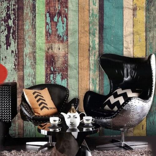 Vintage retro wood board 3d Wall Mural Wallpaper for Restaurant Hotel Office Coffe Bar Room Background 3d Wall Photo Murals