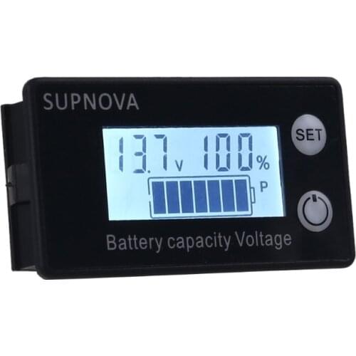 Waterproof Battery Capacity Indicator DC 10V-100V Lead Acid Lithium LiFePO4 Car Motorcycle Voltmeter Panel Gauge
