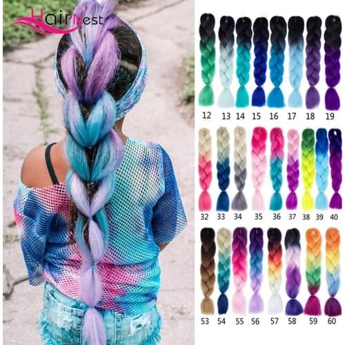 Hair Nest Kanekalon 24 Inch Synthetic Braiding Hair Jumbo Braid For Crochet Hair Extensions X-Pression Hair 100g/Pack
