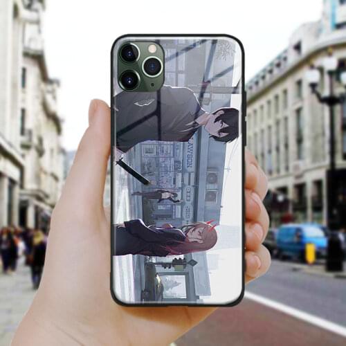 Chainsaw Man manga fanart design Silicone Glass Phone Case Cover Shell For iPhone SE 6 6s 7 8 Plus X XR XS 11 12 Mini Pro Max