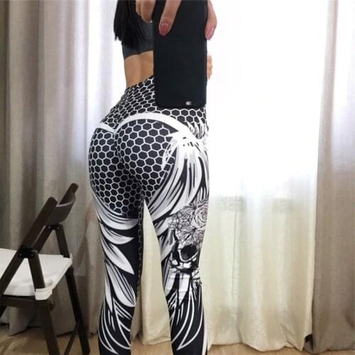 SVOKOR Womens Honeycomb Skull Fitness Legging Solid Color Sexy Fashion Print Leggings Polyester Wings High Waist Women Legging