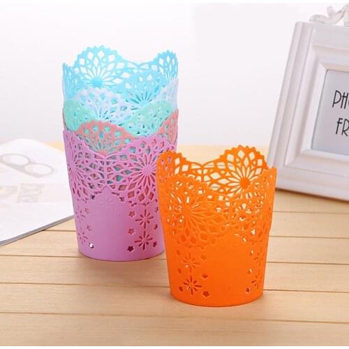 1PC Multifunctional Flower Plant Pot Makeup Brush Storage Boxes Pen Pencil Pot Holder Container Office Desk Storage Organizer