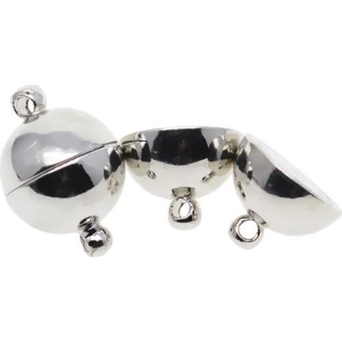 10 Set Copper Magnetic Round Clasps DIY Jewelry Necklace Bracelet Supplies