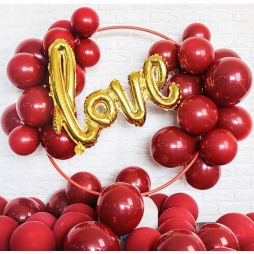10pcs 10 Inch Matt Heart Shaped Pomegranate Red Latex Balloon Balloon Wedding Lover Proposal Wedding Party Decoration