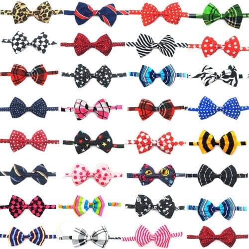 50/100pcs Stripes Plaid Pet Dog Bow Ties Adjustable Cat Dog Bowties Small Dog Neckties Dog Accessories