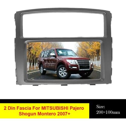 Double Din Car Radio Fascia For MITSUBISHI Pajero Shogun Montero 2007+ DVD Stereo Panel Mounting Dash Installation Bezel Trim
