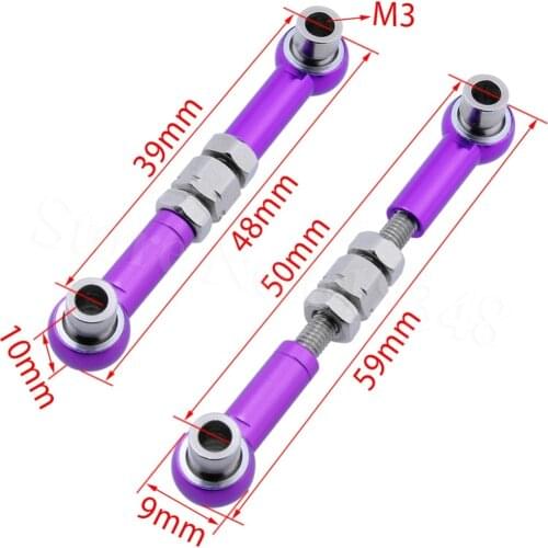 2pcs/lot HSP Upgrade Parts 102017 ( 02157 ) 02074 Purple AL Aluminum Linkages Alloy Sonic 1/10th 4WD RC Car CNC SONIC 94102
