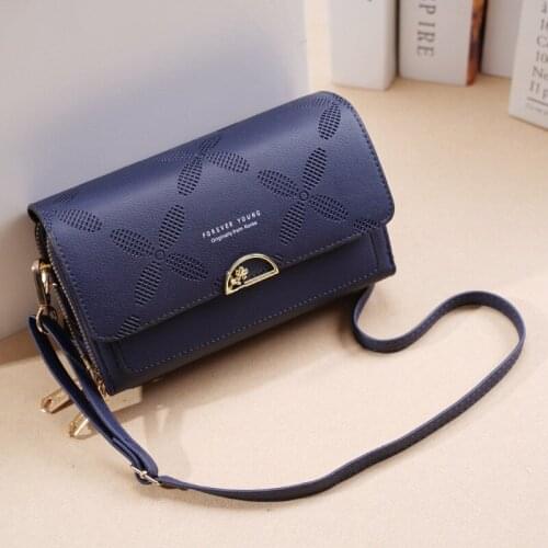 Women Mini Shoulder Crossbody Bag Flower Pattern PU Leather Multifunctional Phone Bag Female Portable Purses And Handbags 2021
