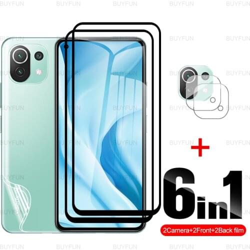 Camera Film For Xiaomi Mi 11 Lite 5G 6.55 inch Anti-scratch Black edge glass+Back Hydrogel Film for xiaomi xiomi mi 11 lite film