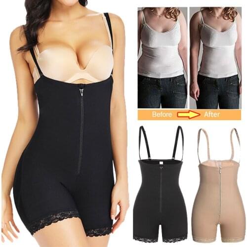 Shapewear for Women Tummy Control Fajas Colombianas Full Body Shaper Zipper Open Bust Bodysuit Waist Trainer Corset