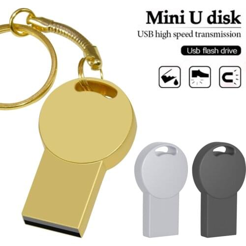 Metal cle usb 2.0 flash drive 32GB 16GB pendrive 64GB waterproof pen drive 8GB flash usb 2.0 memoria usb stick key Custom logo