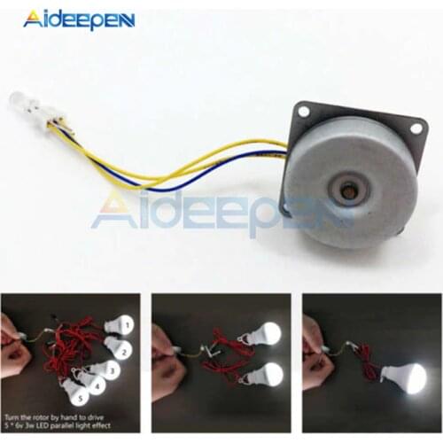 Mini Micro Three Phase AC Wind Turbines Brushless Motor Hand Cranked Generator 3-24V 0.1A-1A 0.5-12W