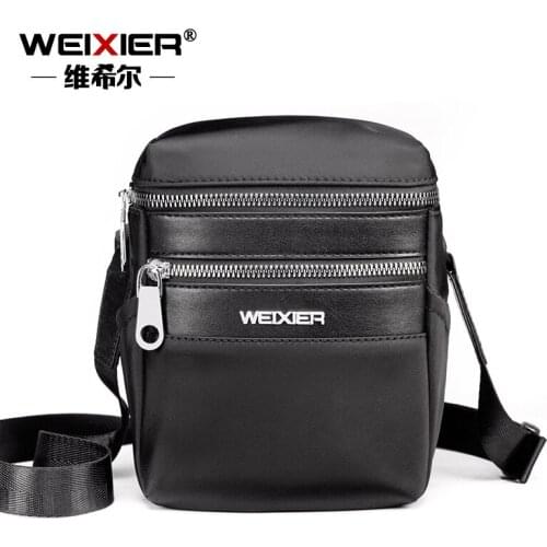 Weixier Mens Bag Mens Stiletto Bag 2019 New One-shoulder Casual Small Bag Mens Anti-splash Sports Bag Nylon Bag Chest Bag