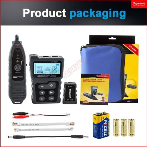 NF-8209 NOYAFA LCD-Display Measure Length Lan Cable POE Wire Checker Scan Cable Wiremap Tester Cat5 Cat6 Lan Test Network Tool
